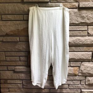 Citron Santa Monica Wide Leg Pants Cream White 3x Lagenlook Coastal